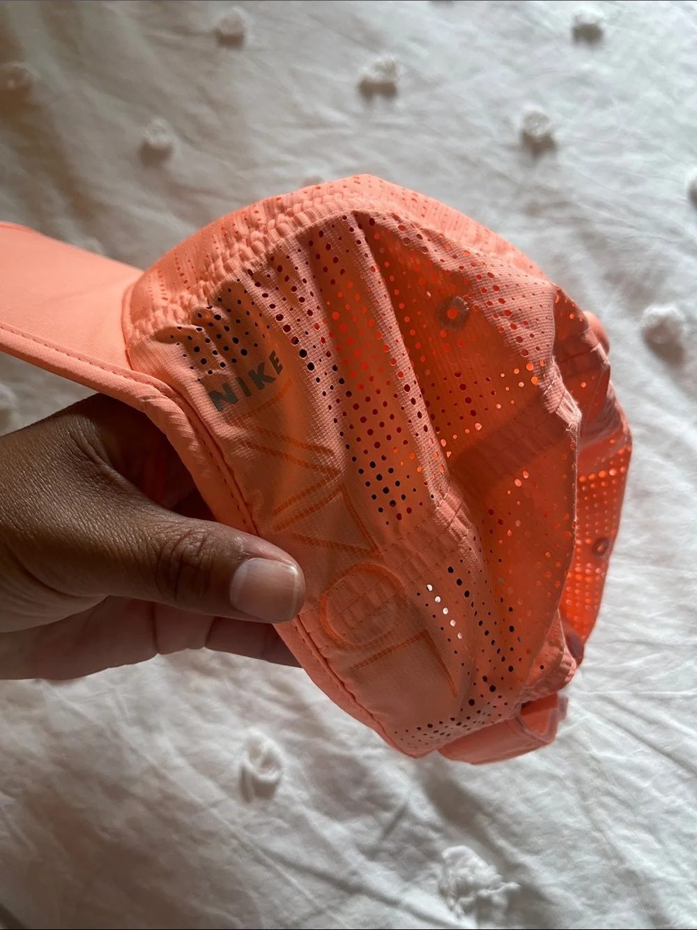 Nike Coral Performance Perforated Cap with Black Swoosh